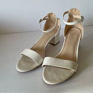 White Heel Sandals by Party Size 8.5